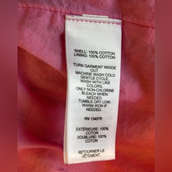 VINEYARD VINES Rock Rose Smocked Waist Midi Dress Pink Red Size XL Perfect! - Picture 6 of 7